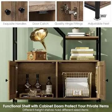 Elegant 76" Tall Bookshelf with Storage Cabinets - Versatile Design