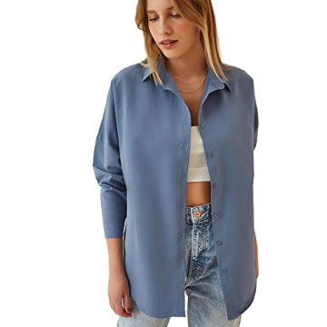 BIG DART Oversized Button Down Shirts for Women, Dressy Casual Long Sleeve Blouses Summer Tops Tunic...