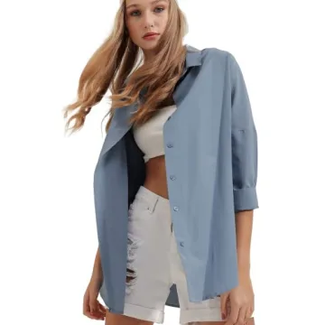 BIG DART Oversized Button-Down Shirt for Women