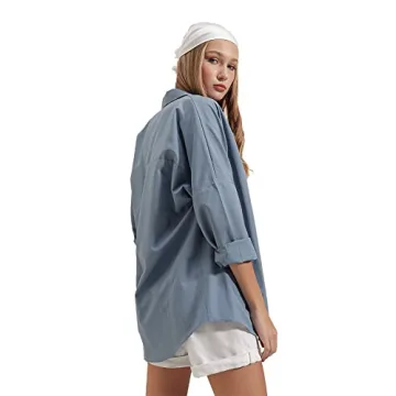 BIG DART Oversized Button-Down Shirt for Women