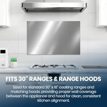 CALPALMY Stainless Steel 30"x18" Kitchen Backsplash Panel