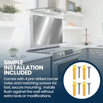 CALPALMY Stainless Steel 30"x18" Kitchen Backsplash Panel