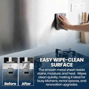 CALPALMY Stainless Steel 30"x18" Kitchen Backsplash Panel