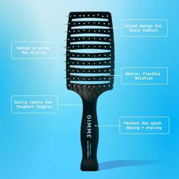 Gimme Beauty - Vented Hair Brush - Damage-Free Detangling Hair Brush with Ergonomic Handle, Hair Sta...