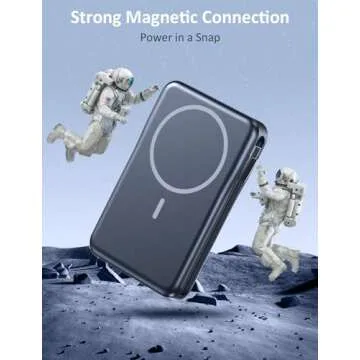 Magnetic Portable Charger 10000mAh Power Bank with 5 in 1 Design and Fast Charging