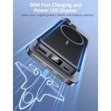 Magnetic Portable Charger 10000mAh Power Bank Fast Charging