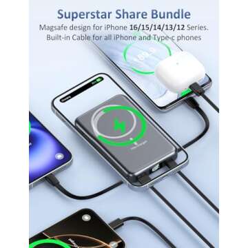 Magnetic Portable Charger 10000mAh Power Bank Fast Charging