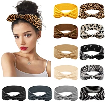 Huachi 12 Pack Bow Headbands - Stylish and Comfortable Hair Accessories for Women