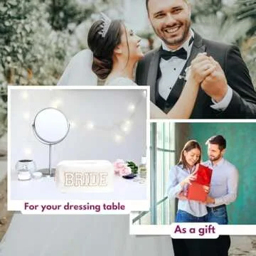 Elegant White Nylon Bride Makeup Bag for Travel Essentials