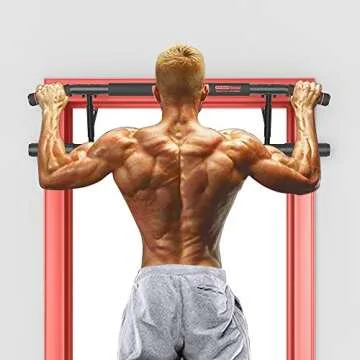 Docilaso Pull Up Bar for Doorway, Heavy Duty Chin Up Bar with Ergonomic Grip for Multiple Home Gym - No Screws, No Bending Door Exercise Equipment