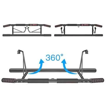 Docilaso Pull Up Bar for Doorway, Heavy Duty Chin Up Bar with Ergonomic Grip for Multiple Home Gym - No Screws, No Bending Door Exercise Equipment