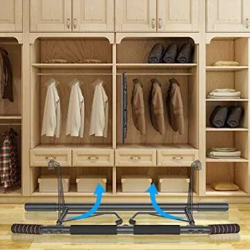 Docilaso Pull Up Bar for Doorway, Heavy Duty Chin Up Bar with Ergonomic Grip for Multiple Home Gym - No Screws, No Bending Door Exercise Equipment