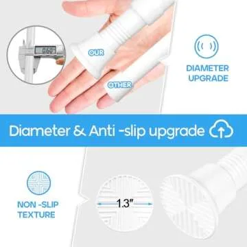 1pack Spring Tension Rods 18-36 Inch Adjustable White Tension Rod Spring Curtain Rod Extendable Short Curtain Rod Spring Loaded Curtain Rods Tension Rod for Curtains,Closet,Kitchen