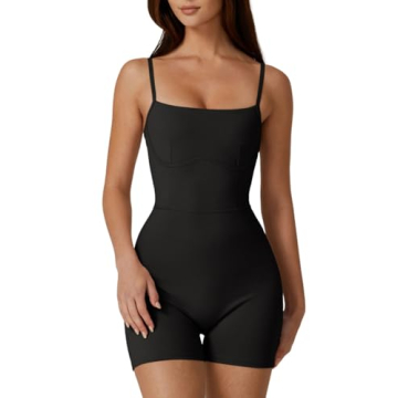 QINSEN Women's Spaghetti Strap Bodycon Romper for Summer