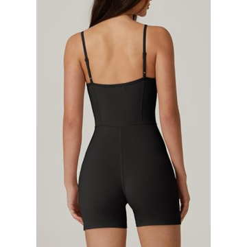 QINSEN Women's Spaghetti Strap Bodycon Romper for Summer