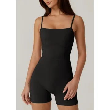 QINSEN Women's Spaghetti Strap Bodycon Romper for Summer