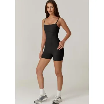 QINSEN Women's Spaghetti Strap Bodycon Romper for Summer