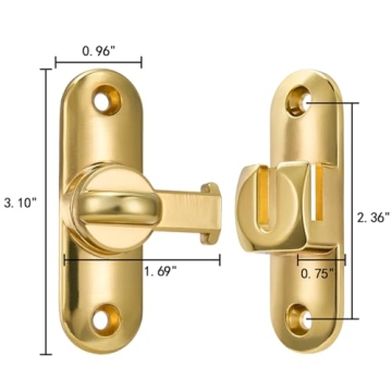 Wocoe Gold Barn Door Locks - Versatile Security Latches