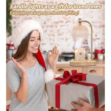 MEIXISUE Candle Warming Light,Fragrance Electric Melt Wax Warmer Candle Lamp Timer and Dimmer House Warming Bedroom Decor with 2 Bulbs for Women Gifts Candle Jars Living Room