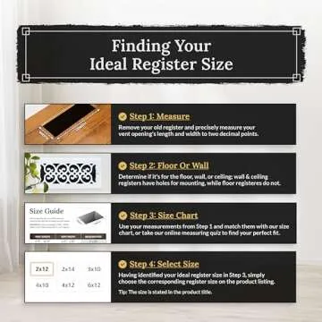 Decor Grates ST414 4x14" Scroll Design Floor Register