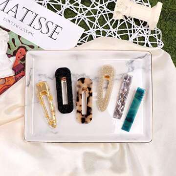 24 Pcs Hair Clips - Cehomi Fashion Korean Style Pearls Hair Clips Barrettes Sweet Artificial Macaron Acrylic Resin Hairpins for Women,Ladies and Girls Headwear Styling Tools Hair Accessories