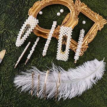 24 Pcs Hair Clips - Cehomi Fashion Korean Style Pearls Hair Clips Barrettes Sweet Artificial Macaron Acrylic Resin Hairpins for Women,Ladies and Girls Headwear Styling Tools Hair Accessories