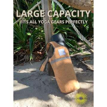 Cork Yoga bag; yoga bags and carriers for women; yoga accessories for women; gym bag for women with yoga mat holder; yoga strap for mat; bag for yoga mat; yoga matts for women; yoga mat women