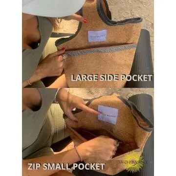 Cork Yoga bag; yoga bags and carriers for women; yoga accessories for women; gym bag for women with yoga mat holder; yoga strap for mat; bag for yoga mat; yoga matts for women; yoga mat women