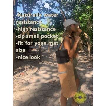 Cork Yoga bag; yoga bags and carriers for women; yoga accessories for women; gym bag for women with yoga mat holder; yoga strap for mat; bag for yoga mat; yoga matts for women; yoga mat women