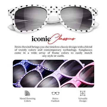 Retro Rewind Vintage Polka Dot Sunglasses for Women