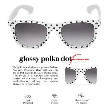 Retro Rewind Vintage Polka Dot Sunglasses for Women
