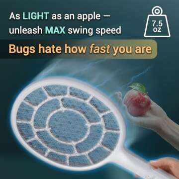 YsChois Electric Fly Swatter for Efficient Bug Zapping