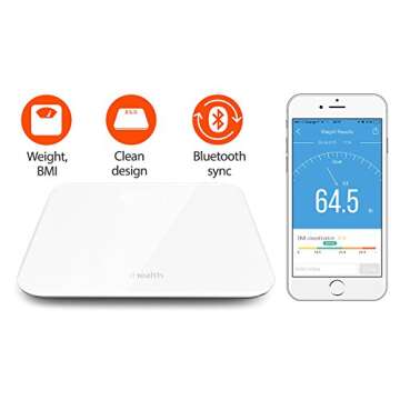 iHealth Lite Wireless Smart Scale for Apple and Android with Step-On Technology, 400 Pounds, Smart W...