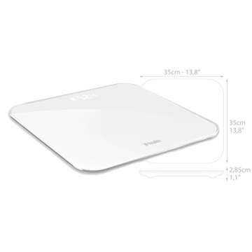 iHealth Lite Wireless Smart Scale for Apple and Android with Step-On Technology, 400 Pounds, Smart Weight & BMI Bluetooth Digital Scale with Smartphone App-Measures Weight & BMI for 20 Users, White (HS4S)