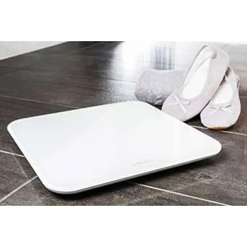 iHealth Lite Wireless Smart Scale for Apple and Android with Step-On Technology, 400 Pounds, Smart Weight & BMI Bluetooth Digital Scale with Smartphone App-Measures Weight & BMI for 20 Users, White (HS4S)