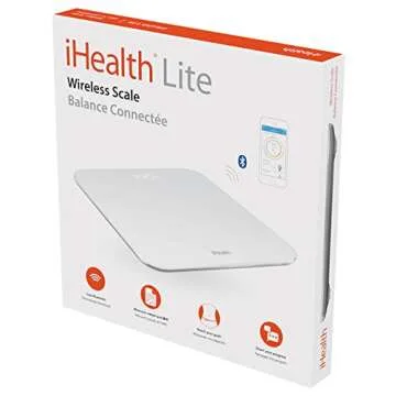 iHealth Lite Wireless Smart Scale for Apple and Android with Step-On Technology, 400 Pounds, Smart Weight & BMI Bluetooth Digital Scale with Smartphone App-Measures Weight & BMI for 20 Users, White (HS4S)