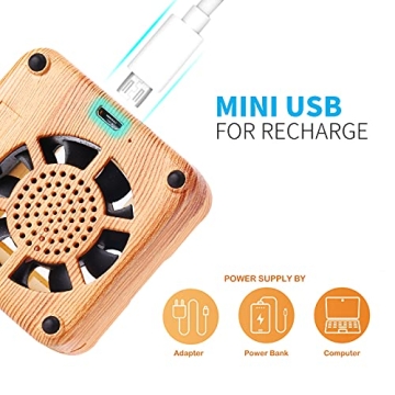 Weljoy Wood Grain Portable Diffuser for Essential Oils – Car or Travel, Mini Size, Quiet, Waterless, Re-Chargeable Battery or USB (Wood Grain)