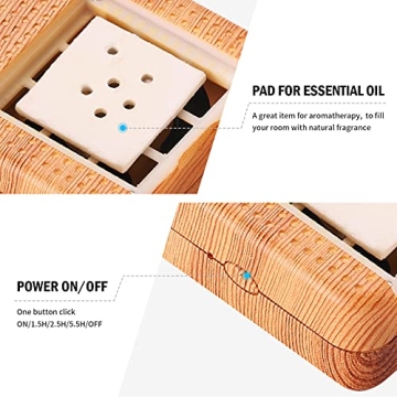 Weljoy Wood Grain Portable Diffuser for Essential Oils – Car or Travel, Mini Size, Quiet, Waterless, Re-Chargeable Battery or USB (Wood Grain)