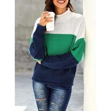 Dokotoo Women's Turtleneck Cable Knit Sweater - Cozy Fall Fashion