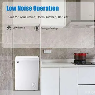 WANAI Chest Freezer 3.5 Cubic Feet Mini Small Deep Freezers with Adjustable Thermostat Top Open Door Freezer Compressor Cooling with Rmovable Storage Basket for Home, Kitchen Office Apartment, Black