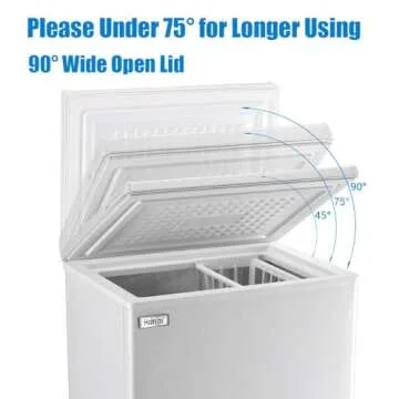 WANAI Chest Freezer 3.5 Cubic Feet Mini Small Deep Freezers with Adjustable Thermostat Top Open Door Freezer Compressor Cooling with Rmovable Storage Basket for Home, Kitchen Office Apartment, Black