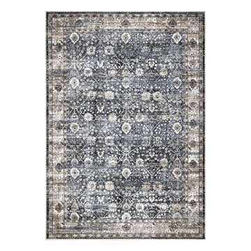 Bloom Rugs Washable Non-Slip 8' x 10' Black/Brown Traditional Area Rug for Living Spaces