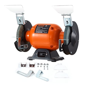 VEVOR Bench Grinder: 6 Inch, 2.1A Motor, 36/80-Grit Wheels for Precision Grinding
