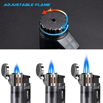 LcFun Refillable Triple Jet Lighter Pack for Outdoor Use