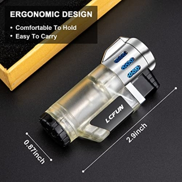 LcFun Refillable Triple Jet Lighter Pack for Outdoor Use