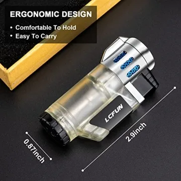 LcFun Refillable Triple Jet Lighter Pack for Outdoor Use