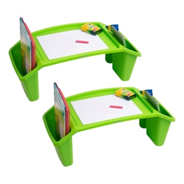Mind Reader Kids Lap Desk, Set of 2, Activity Tray, Drawing, Stackable, Portable, Plastic, 22.25" L ...