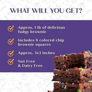 Happy Birthday Gift Chocolate Brownies Large Food Gift Individually Wrapped For Men Women Package | Nut Free | Kosher