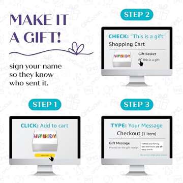 Happy Birthday Gift Chocolate Brownies Large Food Gift Individually Wrapped For Men Women Package | Nut Free | Kosher