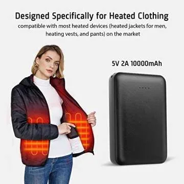 Lyzuepely 10000 mAh Rechargeable Battery Pack for Heated Vests